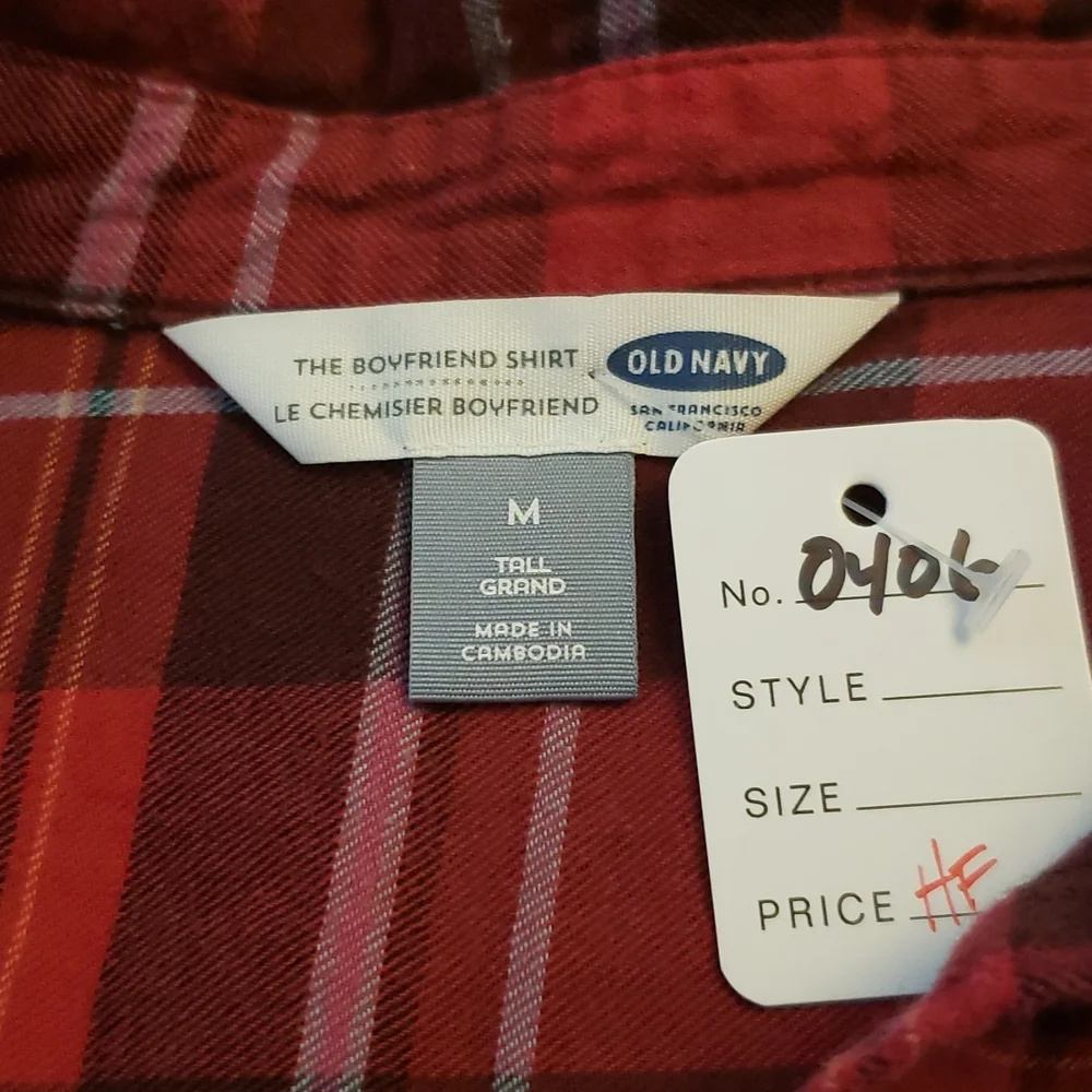 Old Navy Plaid Flannel Boyfriend Shirt (0406) 💥 - Picture 4 of 6